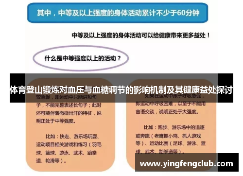 体育登山锻炼对血压与血糖调节的影响机制及其健康益处探讨